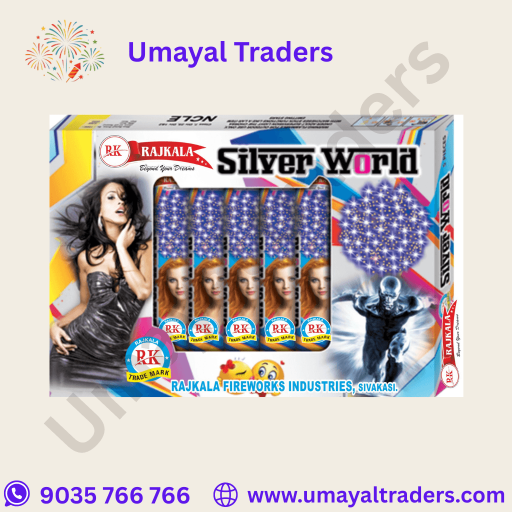 Raj kala Silver World Flash With Silver Glittering