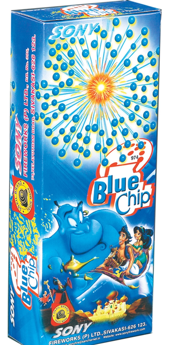 Blue Chip (2 Pieces) – Cool Blue Brilliance With Crackling Crowns | Sony Fireworks | Umayal Traders
