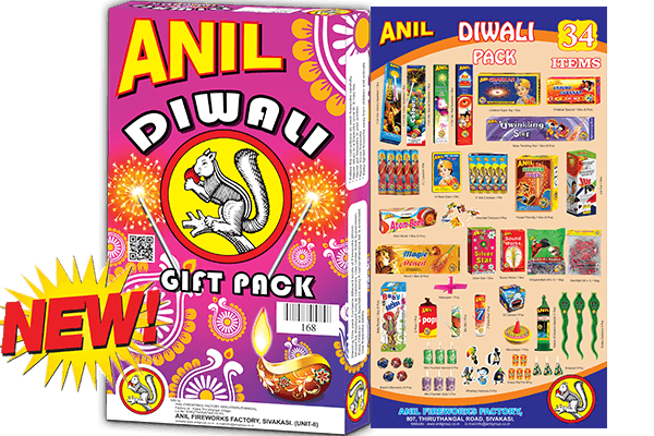 Diwali Gift Box – 34 Green Crackers by Anil Fireworks | Eco-Friendly Festive Combo