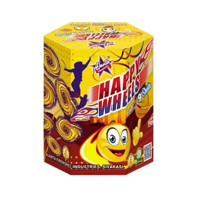 Happy Wheel – 9 Shot, 1¼" Shell with Multi Chakkars | Ajanta Fireworks