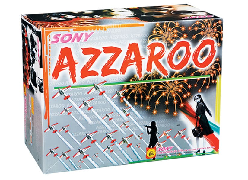 Azzaroo (40 Shot) – Silver Laser Sky Symphony | Sony Fireworks | Umayal Traders
