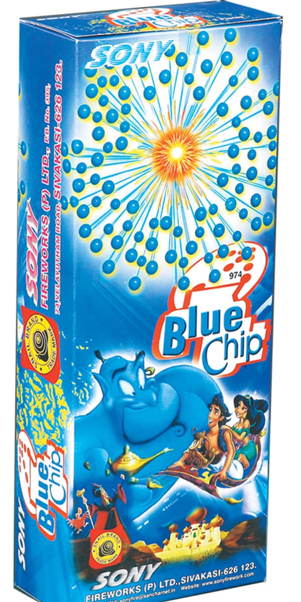 Blue Chip (2 Pieces) – Cool Blue Brilliance With Crackling Crowns | Sony Fireworks | Umayal Traders