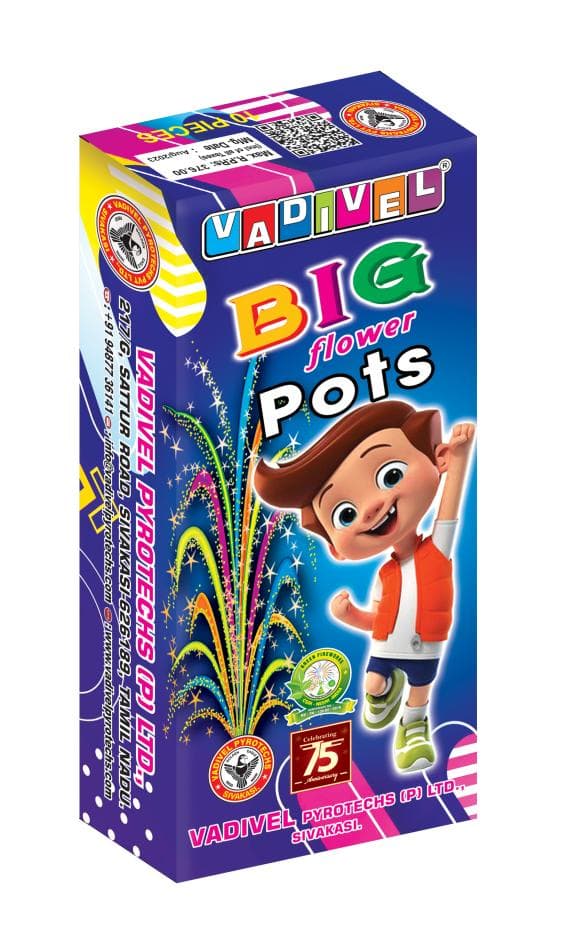 Flower Pots Big (10 PCS/Box) | Vadivel Fireworks | Umayal Traders