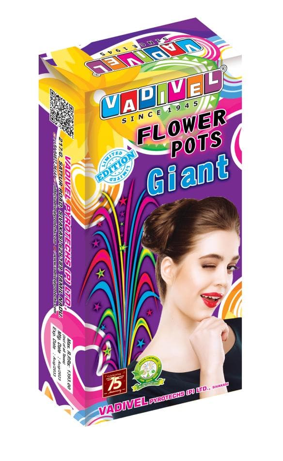 Flower Pots Giant – 10 PCS Box | Vadivel Fireworks | Umayal Traders