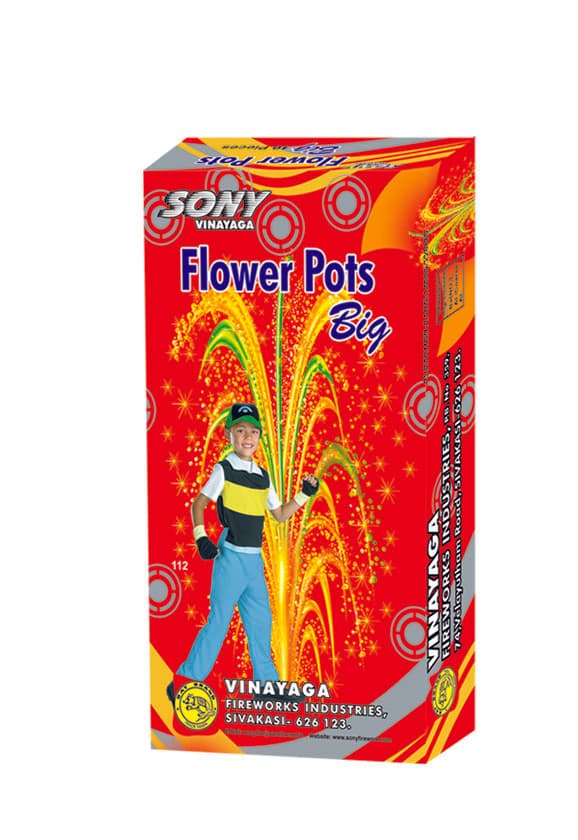 Flowerpots Big (10 Pieces, Embossed) – Sony Fireworks | Umayal Traders