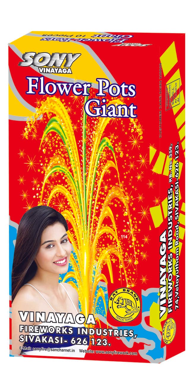 Flowerpots Giant (1 Box) – Towering Glory of Light | Sony Fireworks | Umayal Traders