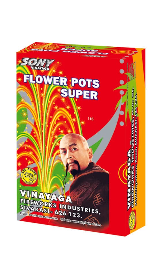 Flowerpots Super (2 Pieces) – Embossed Design | Sony Fireworks | Umayal Traders
