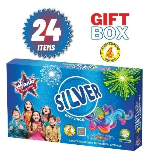Silver Gift Box – 24 Assorted Fireworks | Ajanta Fireworks | Umayal Traders