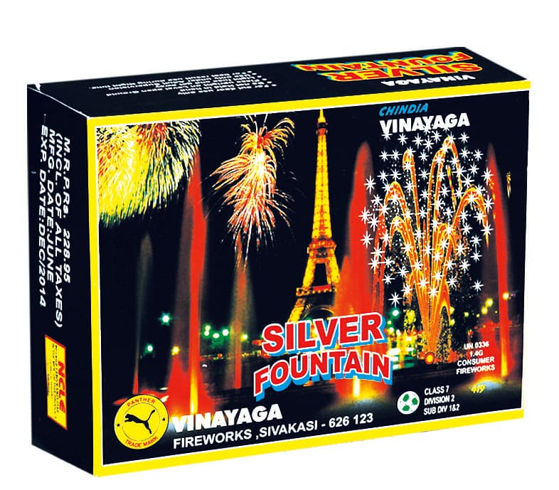 Silver Fountain (1 Box) – A Dazzling Rain of Silver Elegance | Sony Fireworks | Umayal Traders